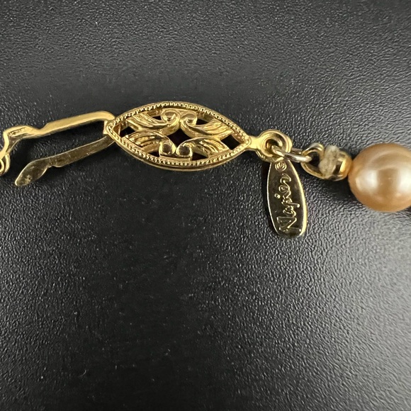 Napier Cream Glass Pearl Bead Necklace - Picture 3 of 4